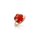 Petit Joli Ring in 18k Rose Gold with Carnelian and Diamonds