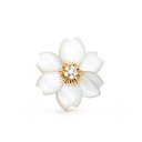 Rose de Noël Medium Clip in 18K Yellow Gold with Mother-of-Pearl and Diamond