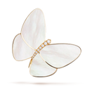 Butterfly Clip in 18K Yellow Gold with Mother-of-Pearl and Diamond