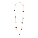 Lucky Alhambra 12 Motifs Long Necklace in 18K Yellow Gold