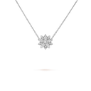Lotus Small Model Pendant in 18K White Gold with Diamonds
