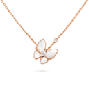 Two Butterfly Pendant in 18K Rose Gold and White Gold