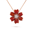 Rose de Noël Small Model Clip Pendant with Carnelian