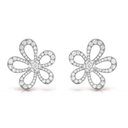 Flowerlace Earrings in 18K White Gold with Diamonds