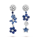 Folie des Prés Earrings in 18K White Gold with Diamonds and Sapphires