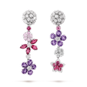 Folie des Prés Earrings in 18K White Gold with Gemstones
