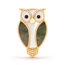 Lucky Animals Owl Clip in 18K Yellow Gold with Mother-of-Pearl