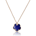 Petit Joli Necklace in 18k Rose Gold with Rock Crystal Lapis Lazuli and Diamonds