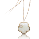 Ton Joli Necklace in 18k Rose Gold with White Agate Mother of Pearl and Diamonds