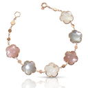 Petit Joli Bracelet in 18k Rose Gold with Grey, White, Pink Moonstone and White Diamonds
