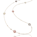 Petit Joli Sautoir in 18k Rose Gold with Grey, White, Pink Moonstone and White Diamonds