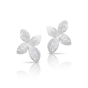 Giardini Segreti Medium Flower Earrings in 18k White Gold with Diamonds