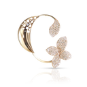 Giardini Segreti Ear Cuff in 18k Rose Gold with White and Champagne Diamonds