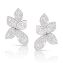 Giardini Segreti Five Leaves Earrings in 18k White Gold with Diamonds