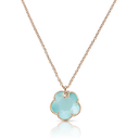 Petit Joli Necklace in 18k Rose Gold with Turquoise Moonstone and Diamonds