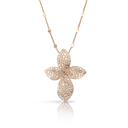 Giardini Segreti Necklace in 18k Rose Gold with White and Champagne Diamonds