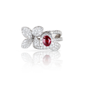 Heart to Earth Ring in 18k White Gold