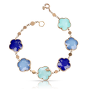 Petit Joli Bracelet in 18k Rose Gold with Blue Moon and Sea Moon and Diamonds