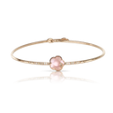 Petit Joli Choker in 18k Rose Gold with Pink Chalcedony White Moonstone White and Champagne Diamonds