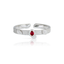 Heart to Earth Bracelet in 18k White Gold with Ruby and White Diamonds