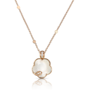 Petit Joli Necklace in 18k Rose Gold with Mother of Pearl White Moonstone White and Champagne Diamonds