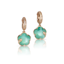Petit Joli Earrings in 18k Rose Gold with Green Agate and Moonstone