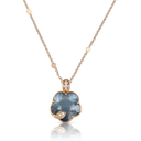 Petit Joli Necklace in 18k Rose Gold with Onyx White Moonstone White and Champagne Diamonds