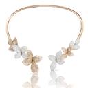 Giardini Segreti Multi Flower Collier in 18k Rose and White Gold with White and Champagne Diamonds