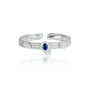 Heart to Earth Bracelet in 18k White Gold with Blue Sapphire and White Diamonds