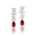 Goddess Garden Earrings in 18k White Gold with White Diamonds