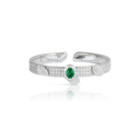 Heart to Earth Bracelet in 18k White Gold with Emerald and White Diamonds
