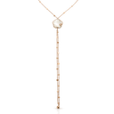 Ton Joli Necktie in 18k Rose Gold with Pearl of The Moon Gem and Diamonds