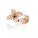 Six Leaves Small Flower Ring in Rose Gold