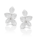 Five Leaves Small Earrings in 18k White Gold with White Diamonds