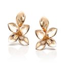 Giardini Segreti Five Leaves Small Earrings in 18k Rose Gold with White Diamonds