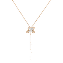 Petit Garden Necklace in 18k Rose and White Gold with White and Champagne Diamonds