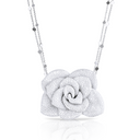 Rosina Necklace in 18k White Gold with Diamonds Rubies and Pink Sapphires