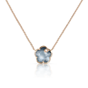 Petit Joli Necklace in 18k Rose Gold with Onyx White Moonstone and Diamond