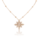 Ghirlanda Necklace in 18k Rose Gold with White and Champagne Diamonds