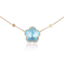 Bon Ton Necklace in 18k Rose Gold with Venus Blue Topaz and White Diamonds