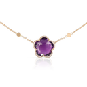 Bon Ton Necklace in 18k Rose Gold with Amethyst and White Diamonds