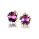 Bon Ton Earrings in 18k Rose Gold with Amethyst and White Diamonds