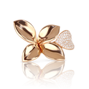 Five Leaves Small Flower Ring in Rose Gold