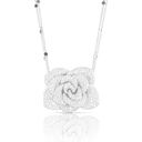 Rosina Necklace in 18k White Gold with Diamonds Pink Sapphires and Rubies