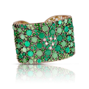 Mandala Bracelet in 18k Rose Gold with Green Agate, Chrysoprase, Mother of Pearl, Tsavorite and Diamonds