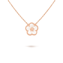 Lucky Spring Plum Blossom Pendant in 18K Rose Gold with Mother-of-Pearl