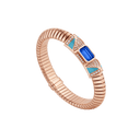 Tubogas Bracelet Belle Vante Ethical Rose Gold Tanzanite Turquoise Diamonds