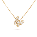 Two Butterfly Pendant in 18K Yellow and White Gold
