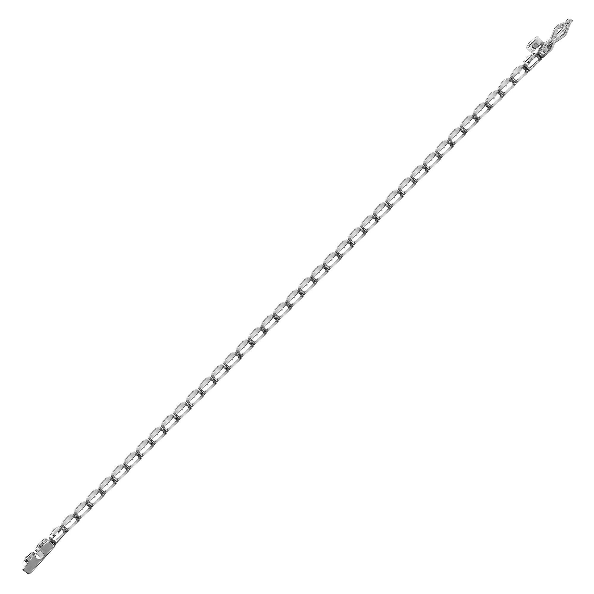 18ct White Gold 1.00ct Rub-over Natural Diamond Line Bracelet