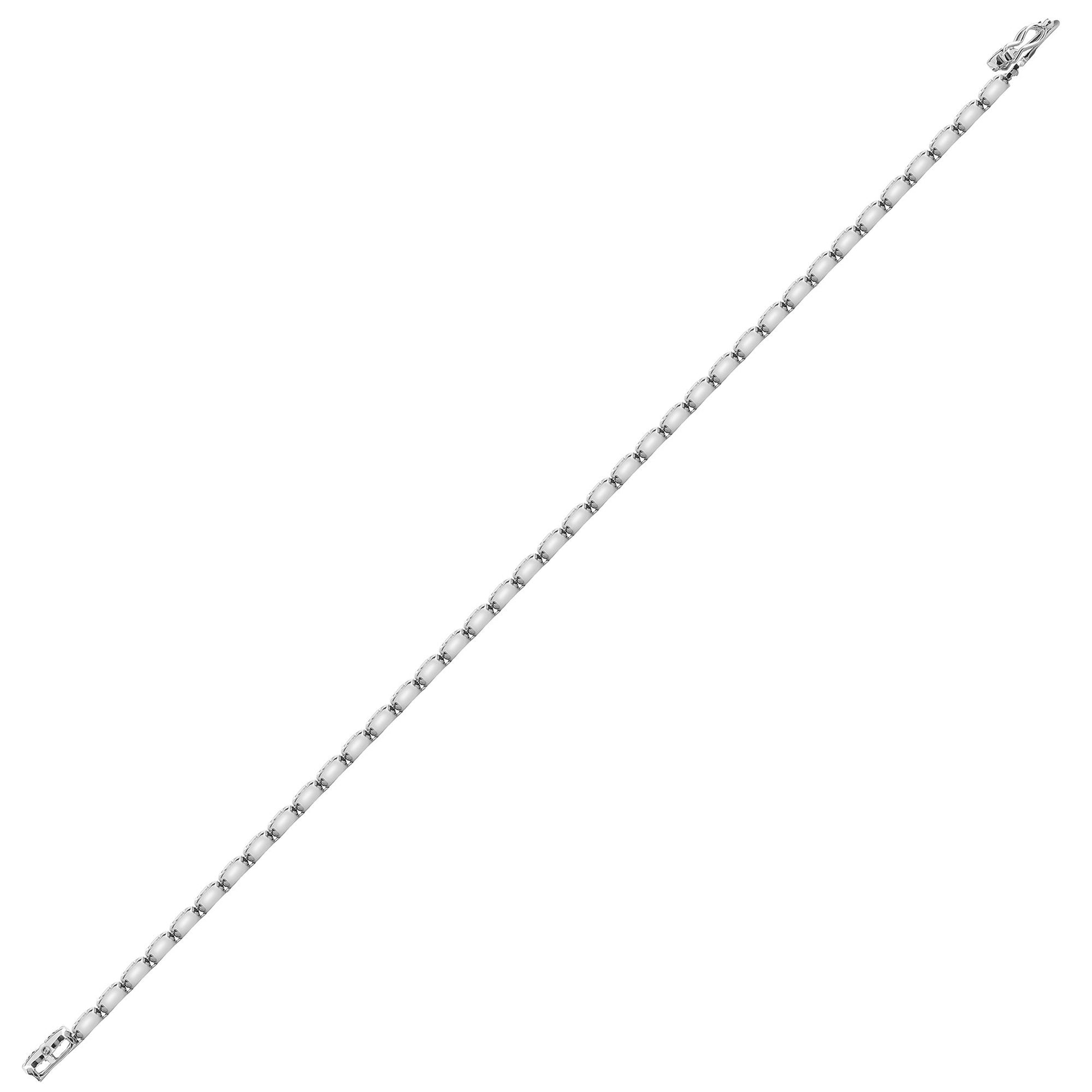 18ct White Gold 8.00ct Rub-over Natural Diamond Line Bracelet
